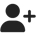 Icon of a user with a plus sign.